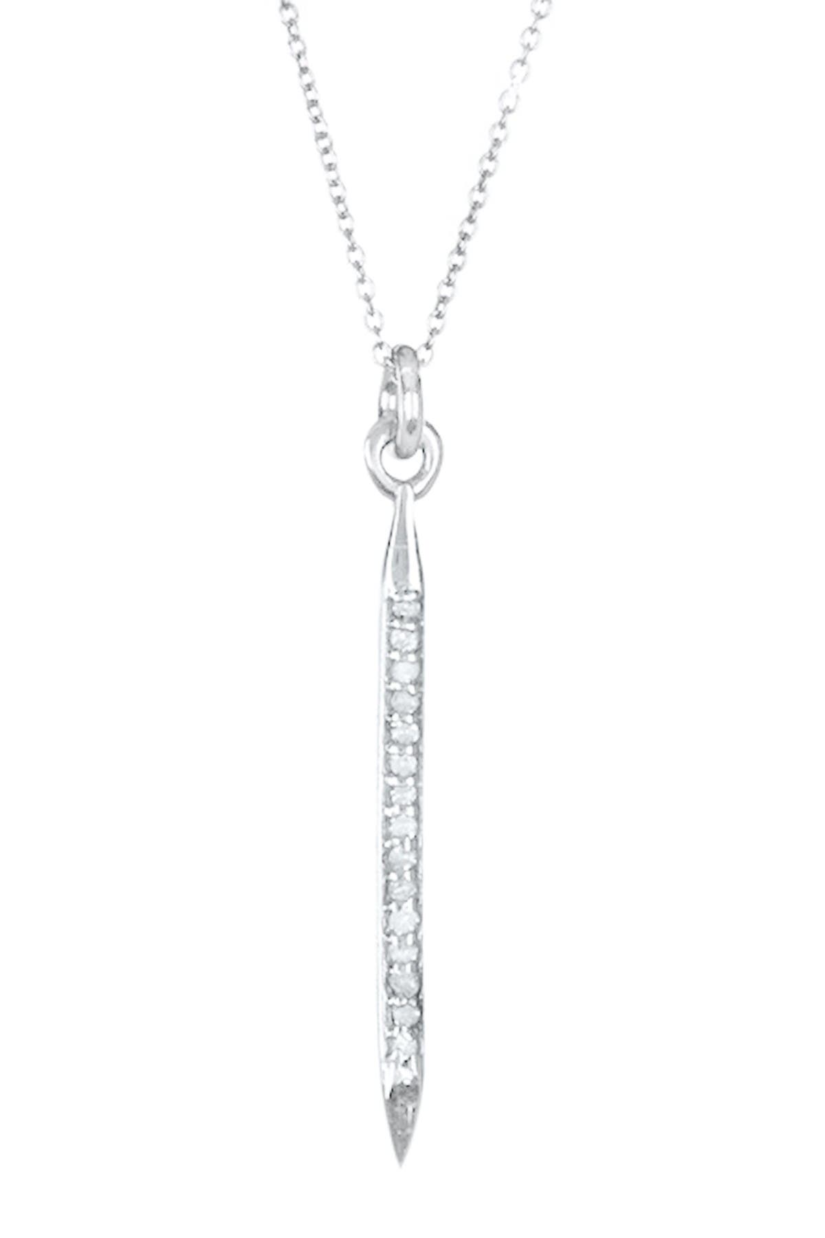 Sterling Silver Rhodium Pave Pear Shape 18 Fashion Necklace